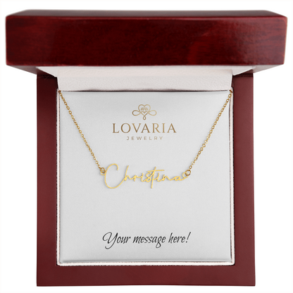 Signature Name Necklace - 18K Yellow Gold Finish