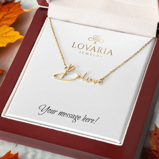 Signature Name Necklace - 18K Yellow Gold Finish