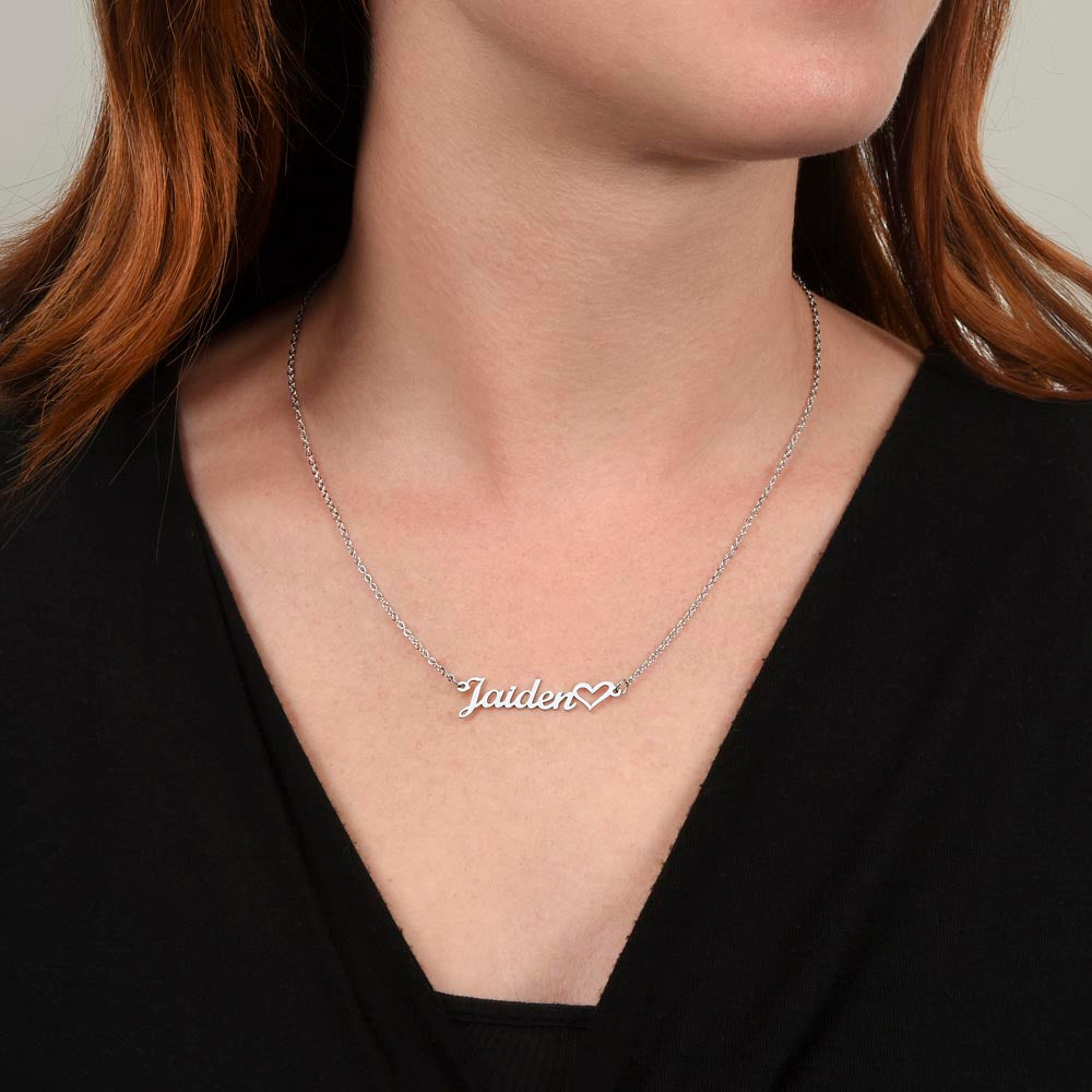 Heart Name Necklace, 18K Gold Plated Name Necklace