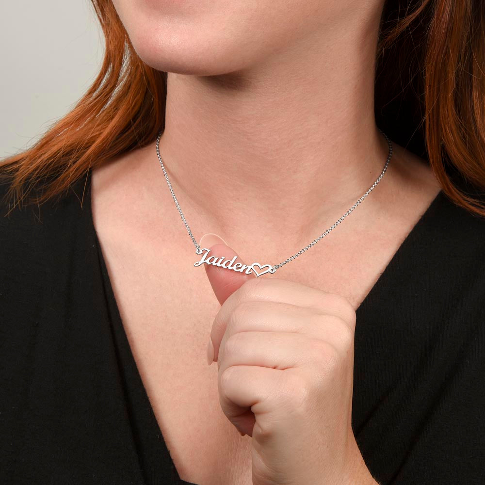 Heart Name Necklace - 18K Yellow Gold Finish