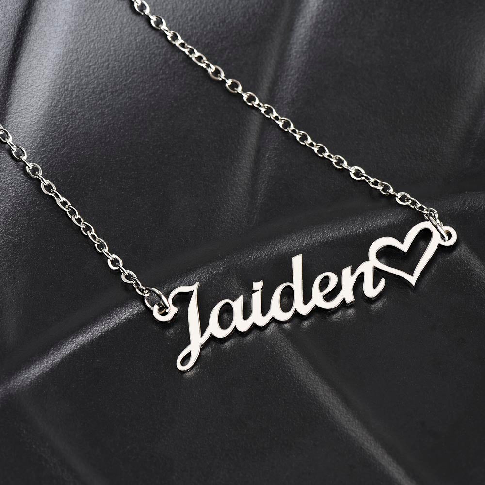 Heart Name Necklace, 18K Gold Plated Name Necklace