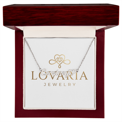 Heart Name Necklace, 18K Gold Plated Name Necklace