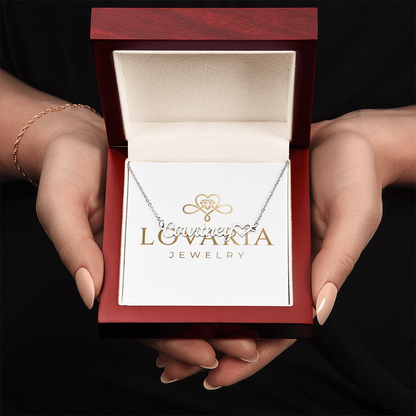 Heart Name Necklace, 18K Gold Plated Name Necklace