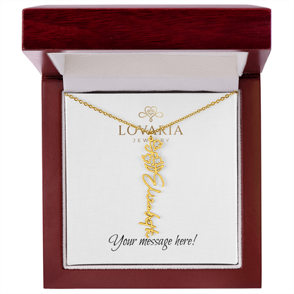 Flower Name Necklace - 18K Yellow Gold Finish