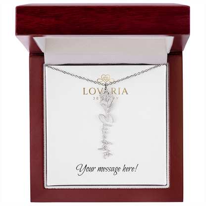 Flower Name Necklace - 18K Yellow Gold Finish