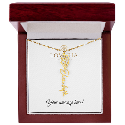 Flower Name Necklace - 18K Yellow Gold Finish
