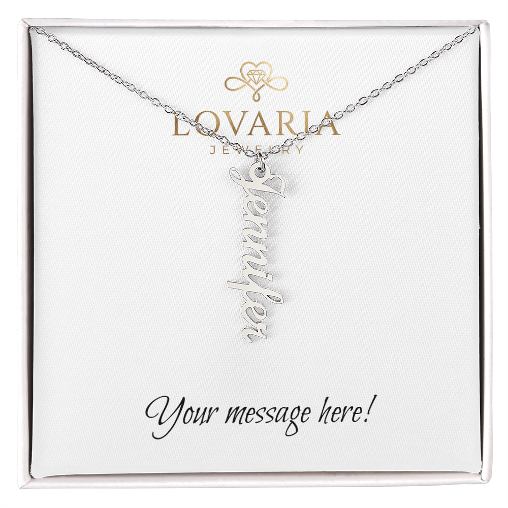 Multi Vertical Name Necklace - 18K Yellow Gold Finish