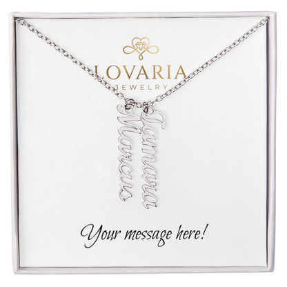 Multi Vertical Name Necklace - 18K Yellow Gold Finish
