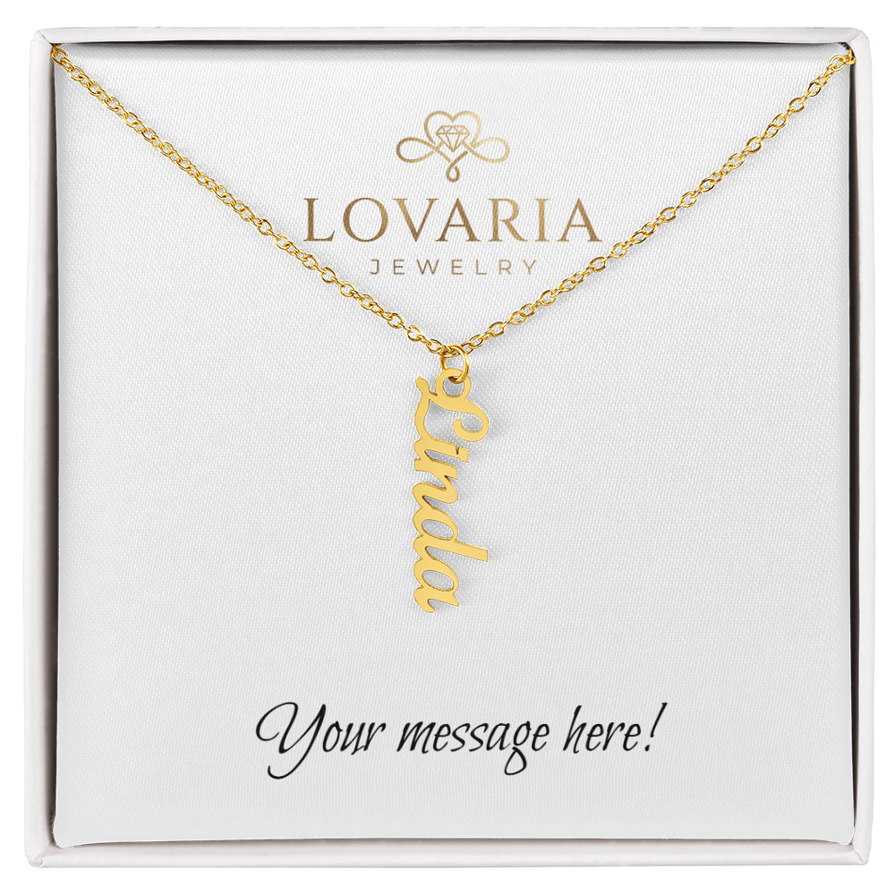 Multi Vertical Name Necklace - 18K Yellow Gold Finish