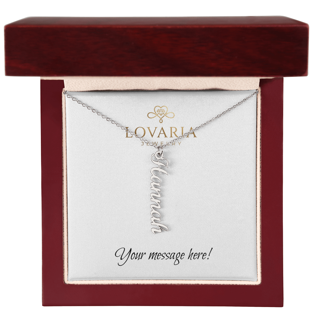 Multi Vertical Name Necklace - 18K Yellow Gold Finish