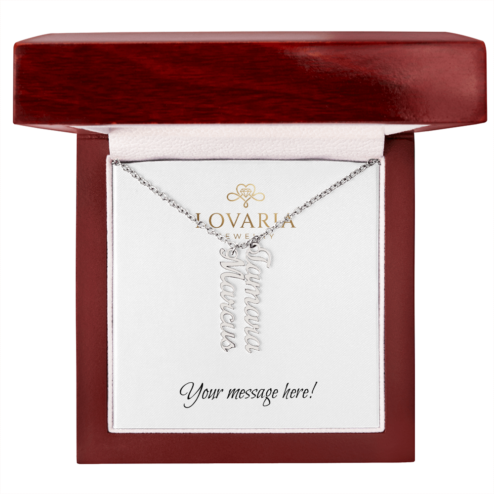 Multi Vertical Name Necklace - 18K Yellow Gold Finish