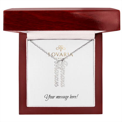 Multi Vertical Name Necklace - 18K Yellow Gold Finish