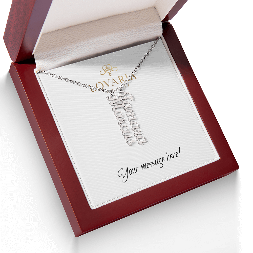 Multi Vertical Name Necklace - 18K Yellow Gold Finish