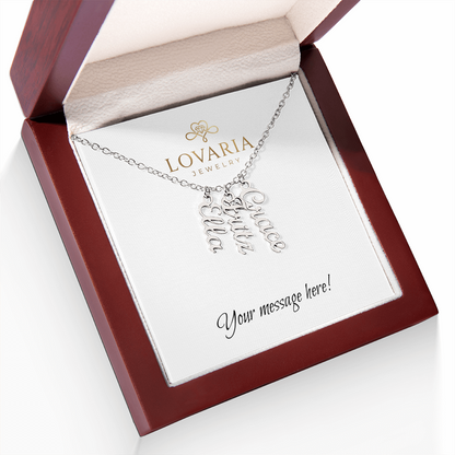Multi Vertical Name Necklace - 18K Yellow Gold Finish