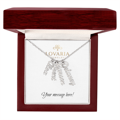 Multi Vertical Name Necklace - 18K Yellow Gold Finish