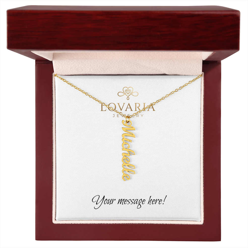 Multi Vertical Name Necklace - 18K Yellow Gold Finish