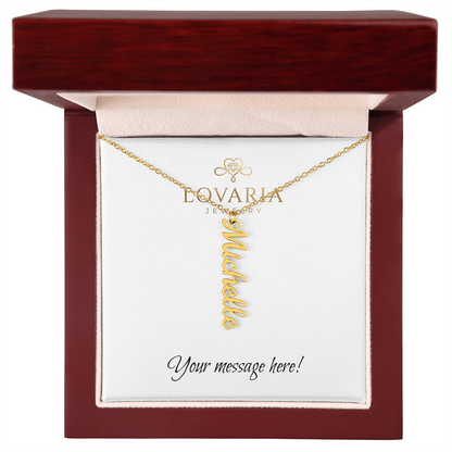 Multi Vertical Name Necklace - 18K Yellow Gold Finish