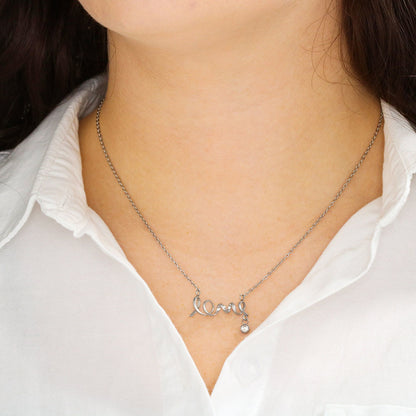 Scripted Love Necklace, 18K Gold Plated Necklace