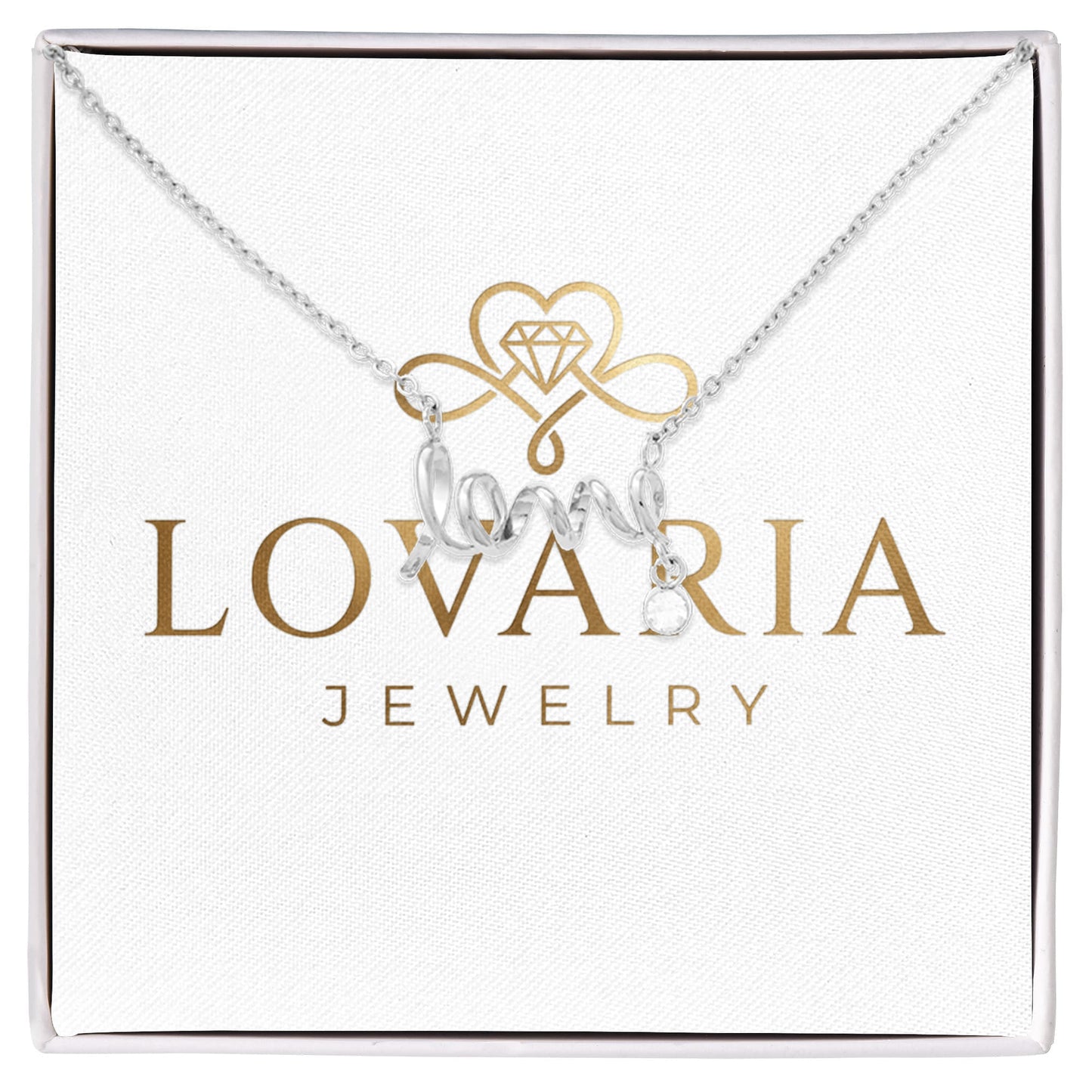 Scripted Love Necklace, 18K Gold Plated Necklace