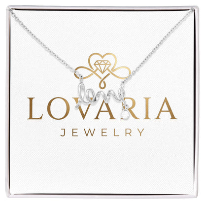 Scripted Love Necklace, 18K Gold Plated Necklace