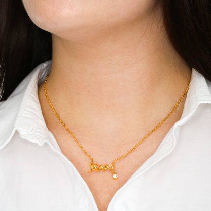 Scripted Love Necklace, 18K Gold Plated Necklace