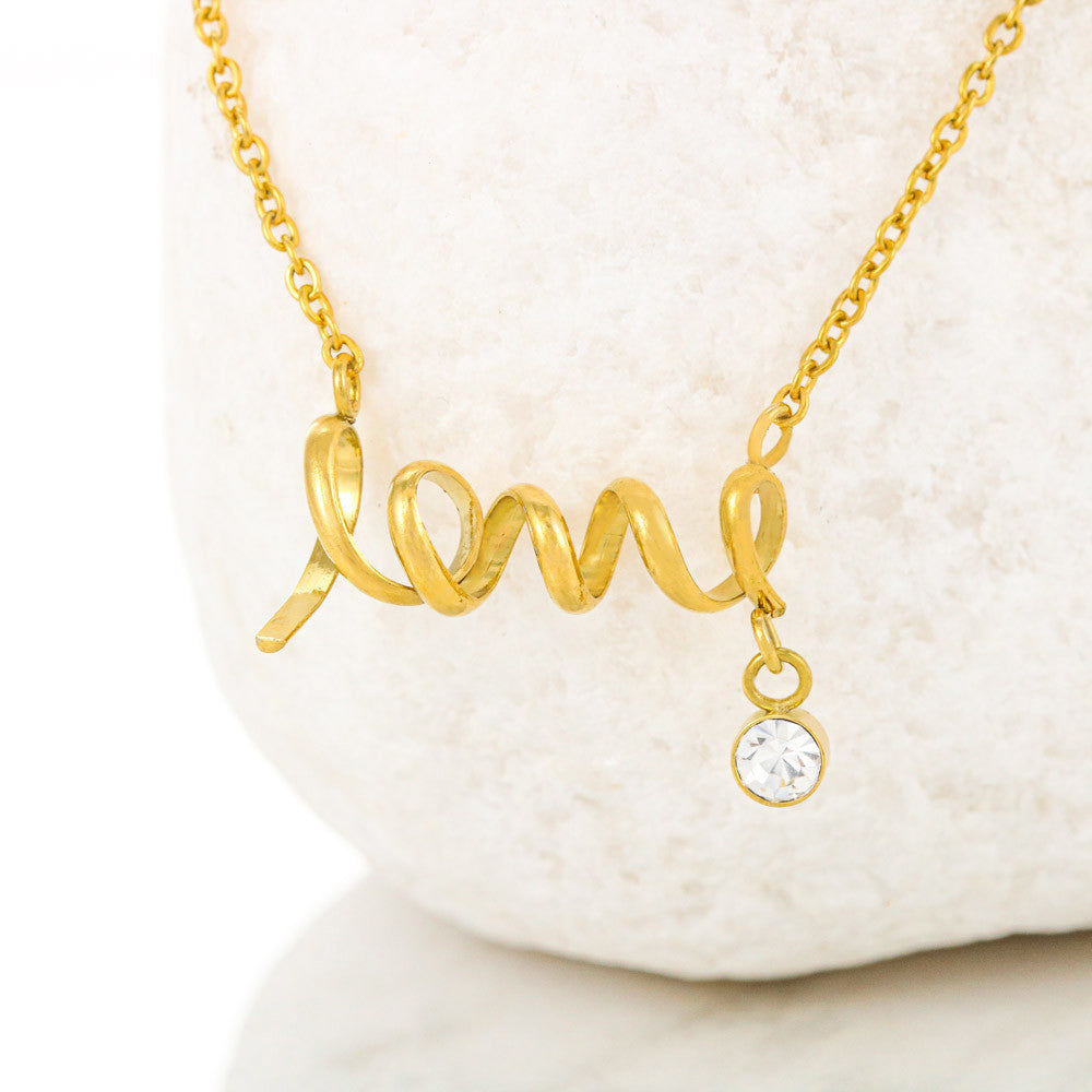 Scripted Love Necklace, 18K Gold Plated Necklace