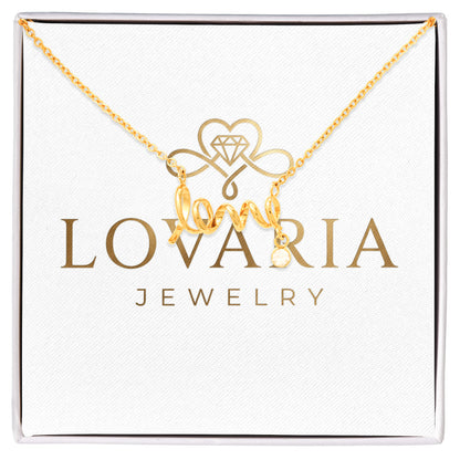 Scripted Love Necklace, 18K Gold Plated Necklace