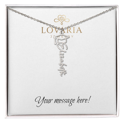 Graduation Cap Name Necklace - 18K Yellow Gold Finish