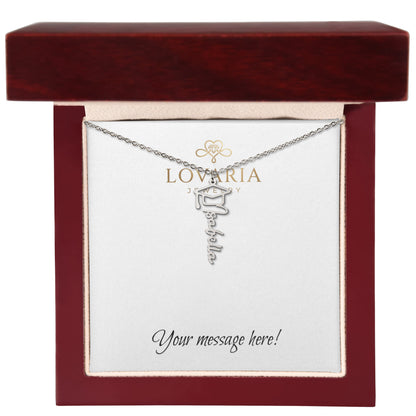 Graduation Cap Name Necklace - 18K Yellow Gold Finish