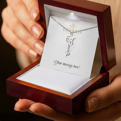 Graduation Cap Name Necklace - 18K Yellow Gold Finish