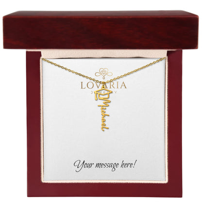 Graduation Cap Name Necklace - 18K Yellow Gold Finish