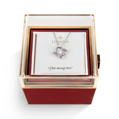 Love Knot - Rotating Rose Gift Box - 18K Yellow Gold Finish