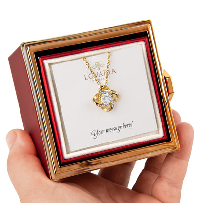 Love Knot - Rotating Rose Gift Box - 18K Yellow Gold Finish
