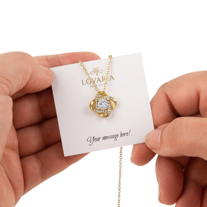 Love Knot - Rotating Rose Gift Box - 18K Yellow Gold Finish